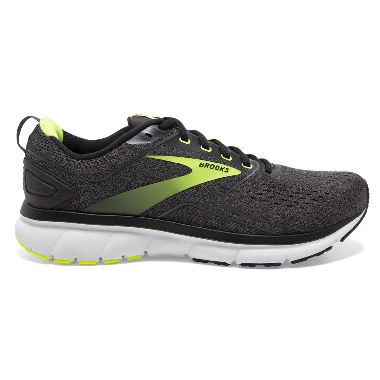 Brooks Transmit 3 Road Running Shoes - Men's - Black/GreenYellow/Blackened Pearl/Nightlife (02465-LF